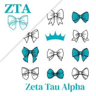 Zeta Tau Alpha Greek Bow Bliss NLA T-Shirt - White