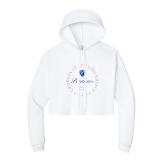 Georgia State Roundabout Women’s Cropped Fleece Hoodie - White