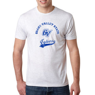 GVSU Retro Script NLA Triblend T-Shirt - Heather White