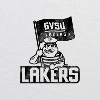 GVSU Mascot Mark NLA 3/4 Sleeve Raglan T-Shirt - Heather White / Vintage Black