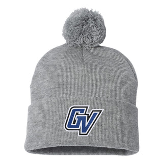 Grand Valley State Primary Logo Pom Pom Cuffed Beanie - Heather Grey