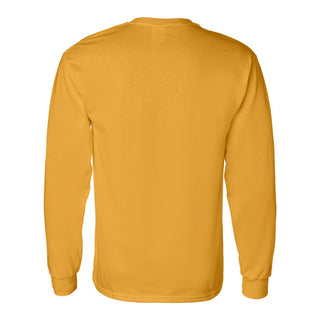 University of Iowa Hawkeyes Arch Logo Football Long Sleeve T Shirt- Gold