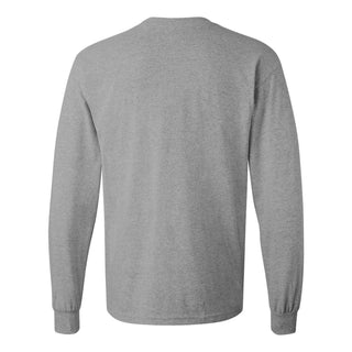 UNC Pembroke Braves Primary Logo Long Sleeve T Shirt - Sport Grey