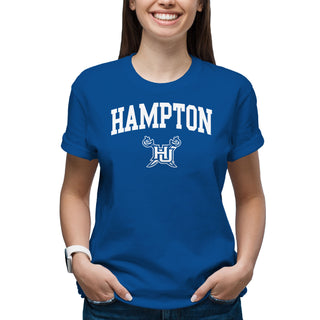 Hampton University Pirates Arch Logo Short Sleeve T-Shirt - Royal