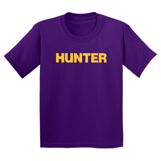 Hunter College Hawks Basic Block Youth T Shirt - Purple