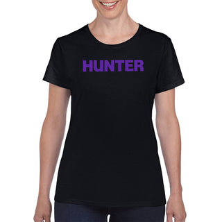 Hunter College Hawks Basic Block Women's T Shirt - Black