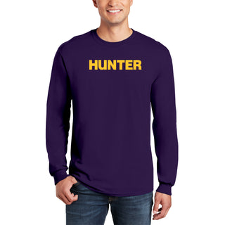 Hunter College Hawks Basic Block Long Sleeve T Shirt - Purple