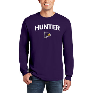 Hunter College Hawks Arch Logo Crewneck Sweatshirt - Purple