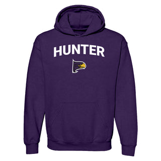 Hunter College Hawks Arch Logo Hoodie - Purple