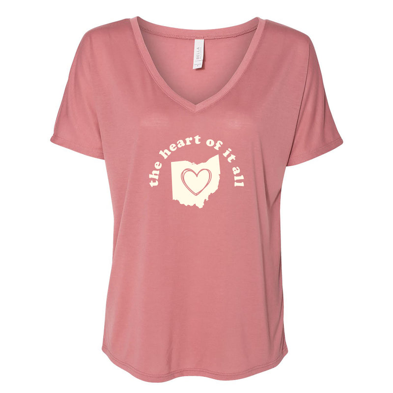 The Heart of it All OH Women’s Slouchy V-Neck Tee - Mauve