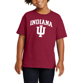 Indiana Hoosiers Arch Logo Youth T Shirt - Cardinal