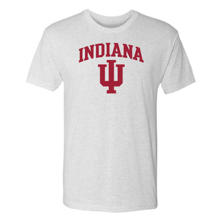 Indiana University Hoosiers Arch Logo Next Level Triblend Short Sleeve T-Shirt - Heather White