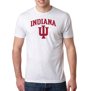 Indiana University Hoosiers Arch Logo Next Level Triblend Short Sleeve T-Shirt - Heather White