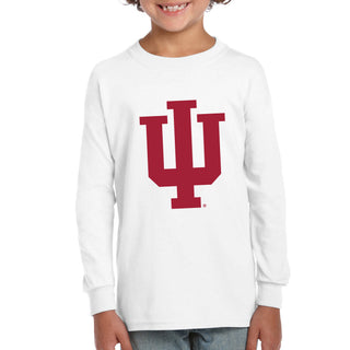 Indiana Hoosiers Primary Logo Youth Long Sleeve - White
