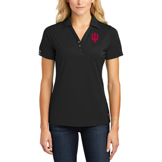 Indiana Hoosiers Primary Logo Women's Glam Polo - Blacktop