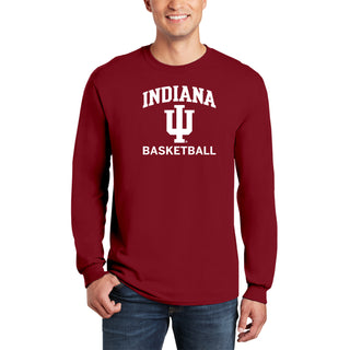 Indiana University Hoosiers Arch Logo Basketball Long Sleeve T-Shirt - Cardinal