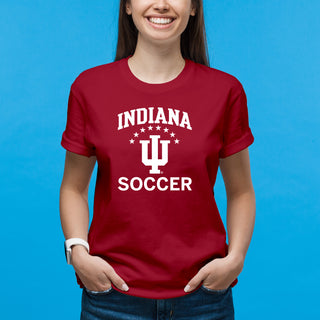 Indiana University Hoosiers Arch Logo Soccer Short Sleeve T-Shirt - Cardinal