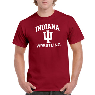 Indiana University Hoosiers Arch Logo Wrestling Short Sleeve T Shirt - Cardinal