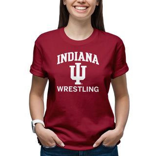 Indiana University Hoosiers Arch Logo Wrestling Short Sleeve T Shirt - Cardinal