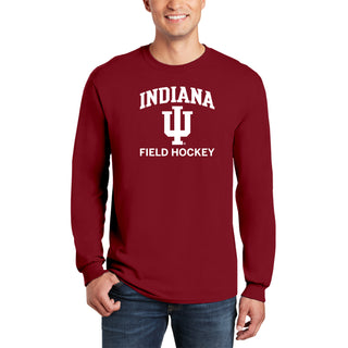 Indiana University Hoosiers Arch Logo Field Hockey Long Sleeve T Shirt - Cardinal