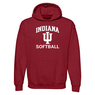 Indiana University Hoosiers Arch Logo Softball Hoodie - Cardinal