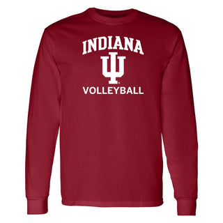 Indiana University Hoosiers Arch Logo Volleyball Long Sleeve T Shirt - Cardinal