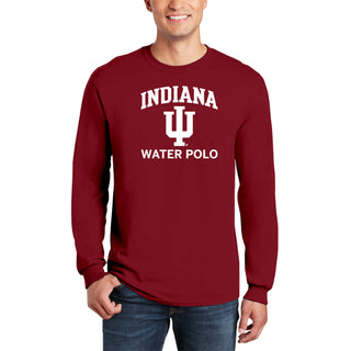 Indiana University Hoosiers Arch Logo Water Polo Long Sleeve T Shirt - Cardinal