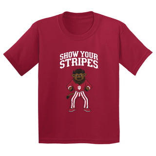 Indiana Show Your Stripes Mascot Spirit Mark Youth T-Shirt - Cardinal