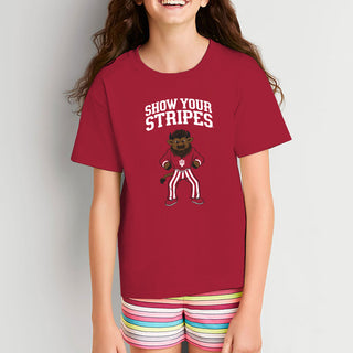 Indiana Show Your Stripes Mascot Spirit Mark Youth T-Shirt - Cardinal
