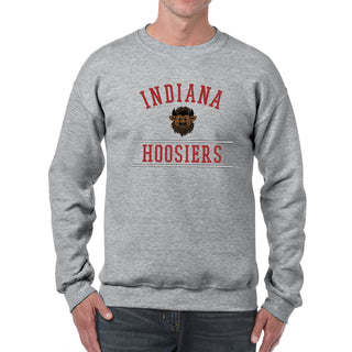 Indiana Mesh Arch Bison Crewneck - Sport Grey
