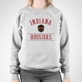 Indiana Mesh Arch Bison Crewneck - Sport Grey