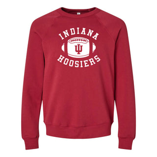 Indiana Football Block Sponge Fleece Raglan Crewneck - Cardinal