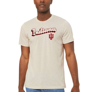 Indiana Groovy Script Canvas T-Shirt - Oatmeal