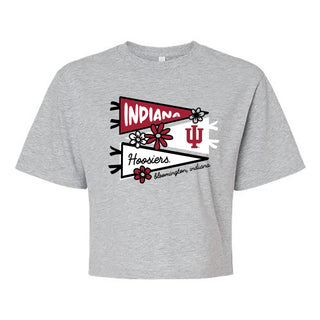 Indiana Cute Pennant Women's Fine Jersey Boxy Tee - Heather Grey