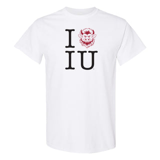 Indiana I Heart IU Bison T-Shirt - White