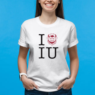 Indiana I Heart IU Bison T-Shirt - White