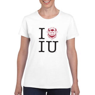 Indiana I Heart IU Bison Women's T-Shirt - White
