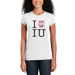 Indiana I Heart IU Bison Women's T-Shirt - White