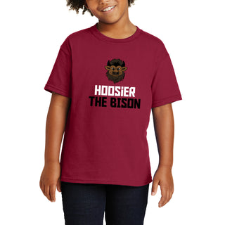 Indiana Squared Off Bison Youth T-Shirt - Cardinal