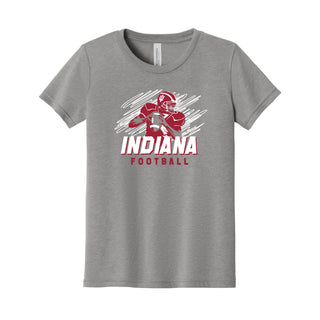 Indiana Football Action CVC Youth T-Shirt - Athletic Heather