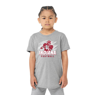 Indiana Football Action CVC Youth T-Shirt - Athletic Heather