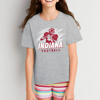 Indiana Football Action Youth T-Shirt - Sport Grey