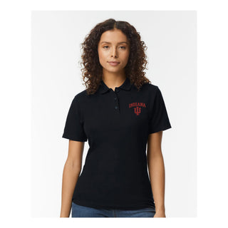 Indiana Arch Logo EMB Womens Softstyle Pique Polo