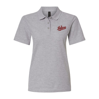 Indiana Script Logo EMB Womens Softstyle Pique Polo