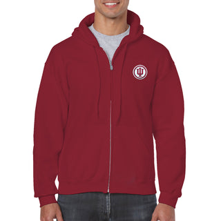 Indiana Circle Logo Patch Full Zip Sweatshirt - Cardinal