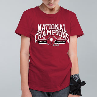 Indiana 2025 Football Champions Glorious Youth T-Shirt - Cardinal