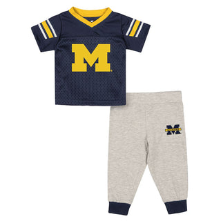 Michigan Colosseum Infant Boys Football Set - Navy/Grey