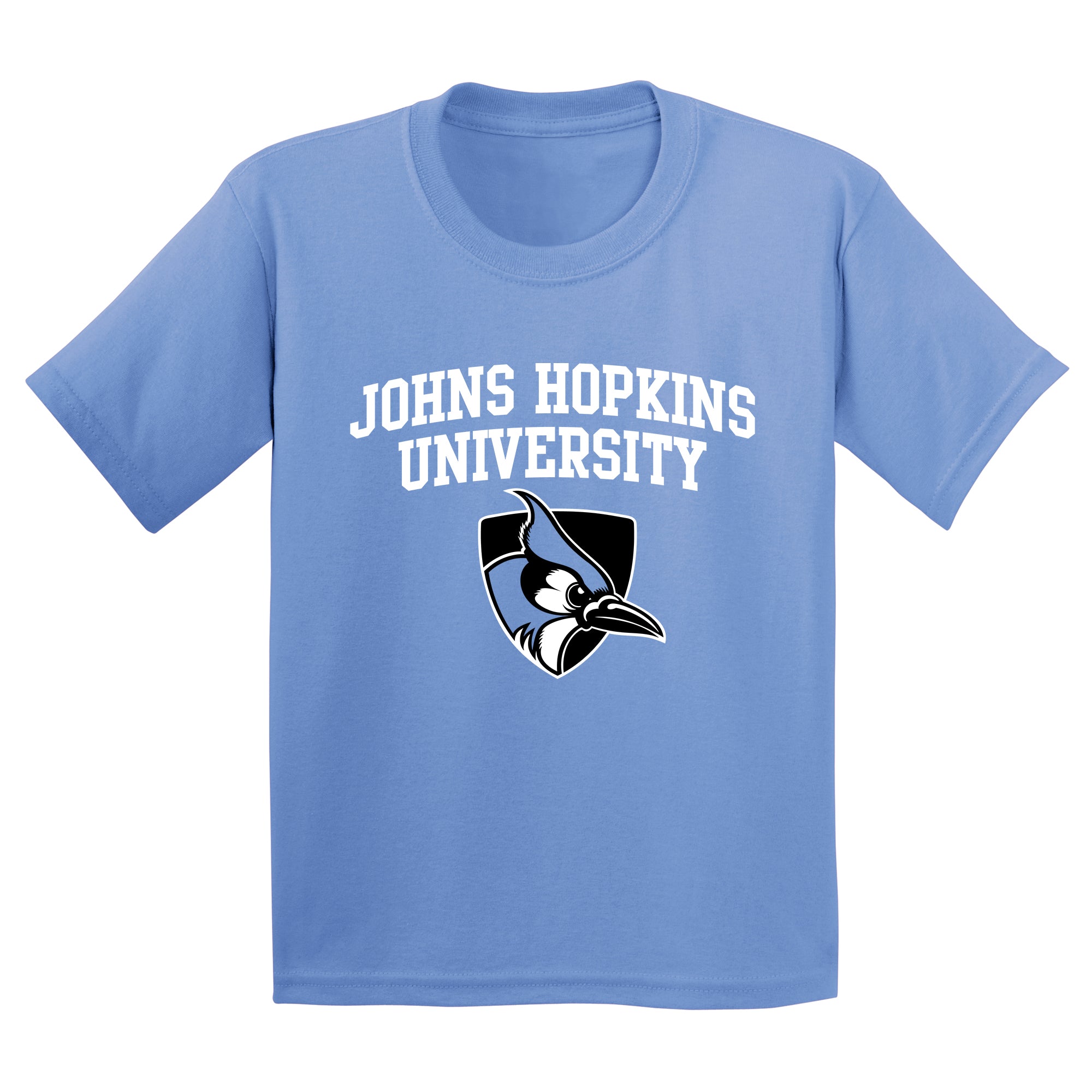 johns hopkins gear Johns Hopkins Blue Jays Arch Logo Youth T-Shirt in C Blue | Size: XL