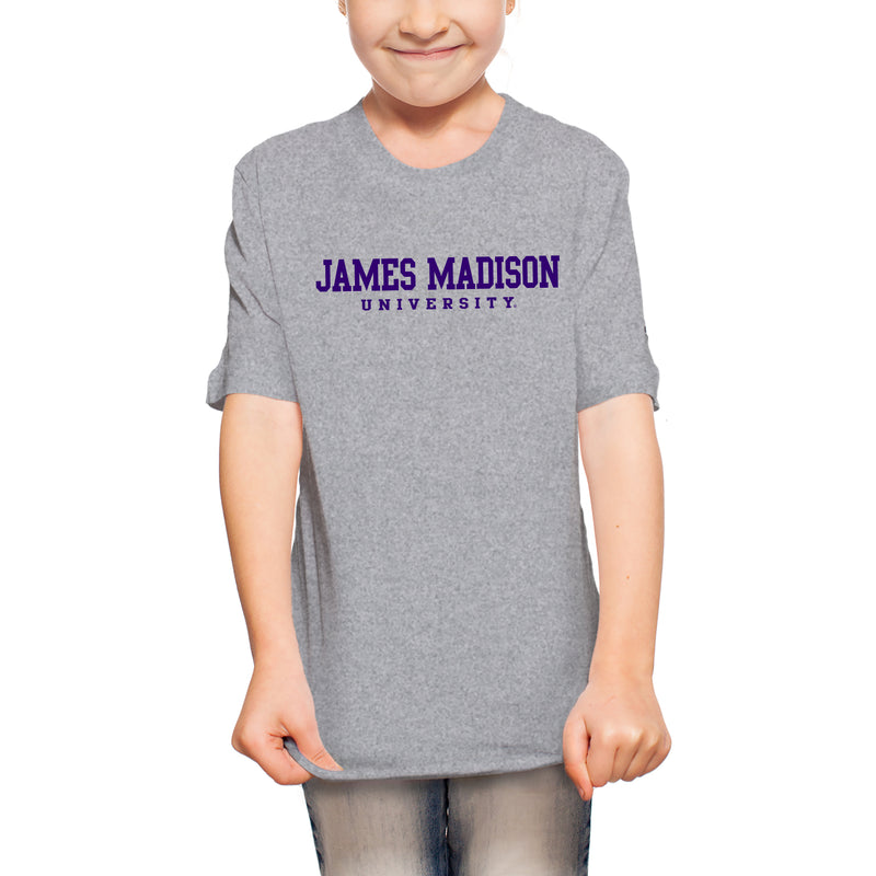 James Madison Basic Block Youth T-Shirt - Sport Grey
