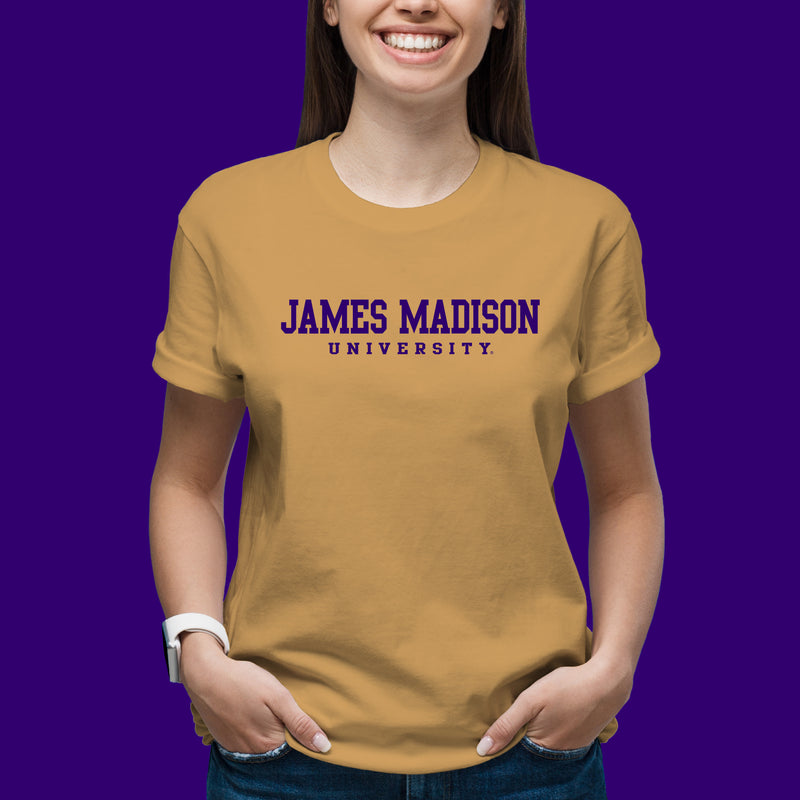James Madison Basic Block T-Shirt - Old Gold
